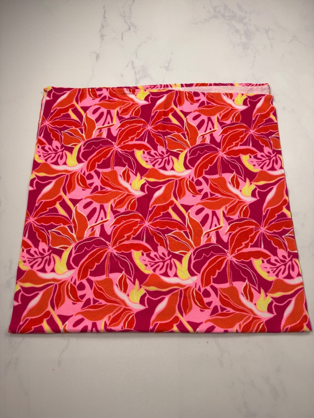 Colorful Leaf Print Fabric Square Accessory Beach Towel